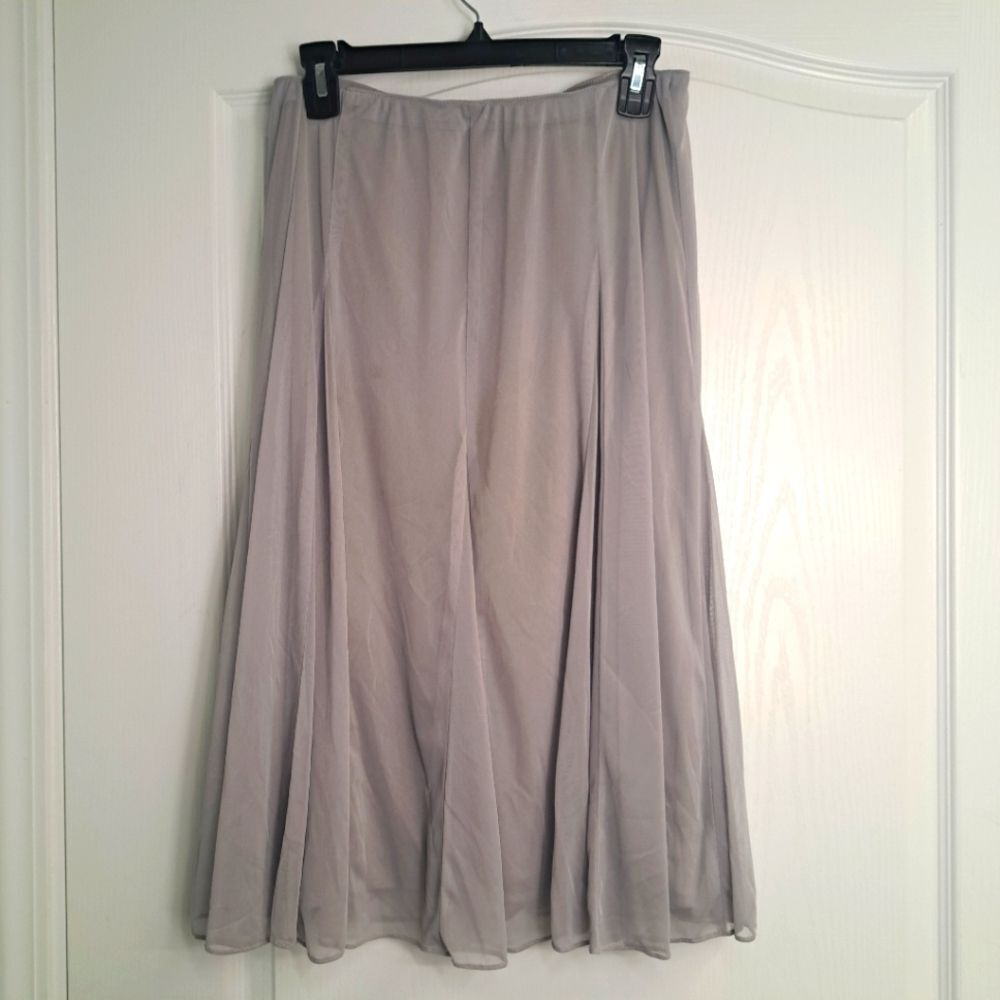 Alex Evenings Petite Elegant Gray Women's Sheer Layers Skirt